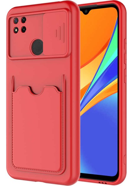Xiaomi Redmi 9c Kılıf ​mkst Kartix Kapak-Kırmızı