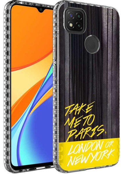 Xiaomi Redmi 9c Kılıf Airbag Kenarlı Renkli Desenli Silikon Mkst Elegans Kapak-No3