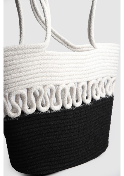 Kadın Labes Hasır Omuz Çantası Siyah modelleri