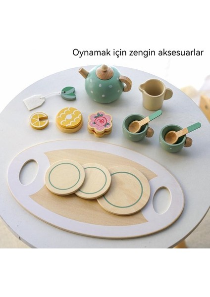 Çocuk Taklit Çay Seti 15 Parça Ahşap Oyuncak (Yurt Dışından)