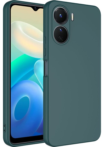 Vivo Y16 Kılıf Mkst Mara Laaakan Kapak-Koyu Yeşil