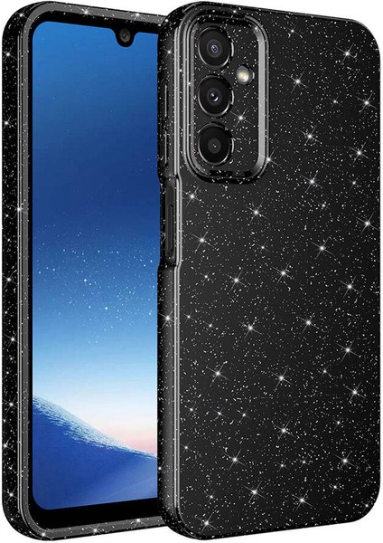 Galaxy A25 Kılıf Kamera Korumalı Simli Lüks Mkst Koton Kapak-Siyah