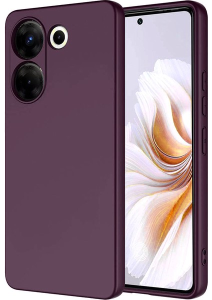 Tecno Camon 20 Pro 4g Kılıf Mkst Mara Laaakan Kapak-Koyu Mor