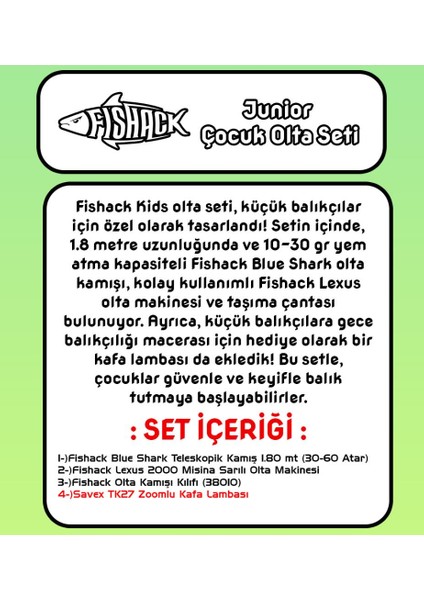 Junior Çocuk Olta Seti - 1.80MT/30-60GR fiyatları