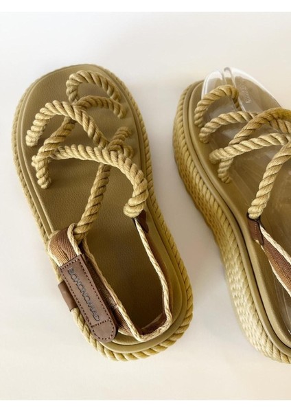 Chunky Bodrum Platform Kadın Halat Sandalet indirimleri