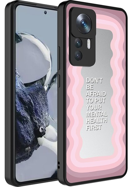 Xiaomi Mi 12T Kılıf Aynalı Desenli Kamera Korumalı Parlak Mkst Mirror Kapak-Ayna