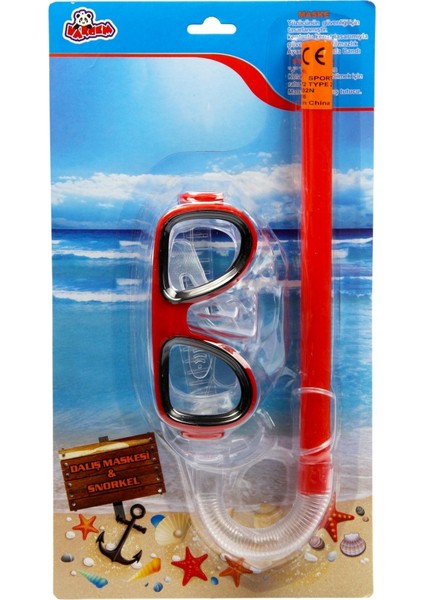 Oval Dalış Maskesi ve Şnorkel Seti Kırmızı (SMG-M25S80)