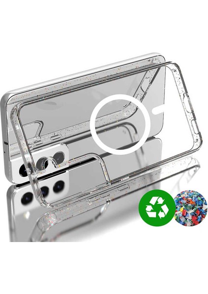 Galaxy S22 Kılıf Mkst Tacsafe Wireless Kapak-Renksiz modelleri