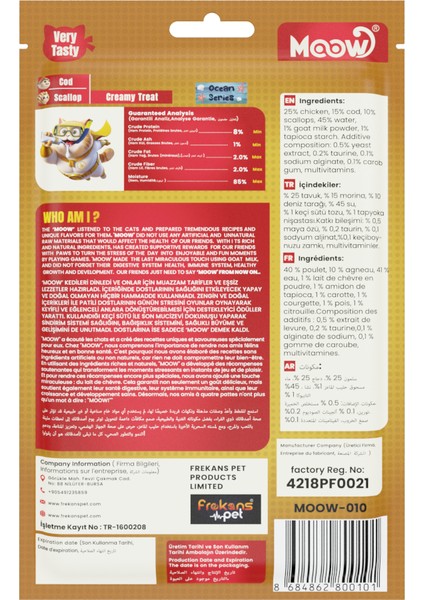 Morina Balıklı&deniztaraklı Keçi Sütlü 12GR x 6'lı Kedi Krema Ödülü