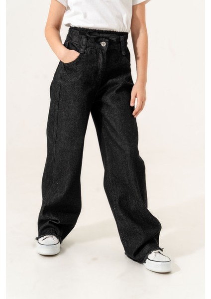 Çift Kemerli Kız Çocuk Kot Pantolon 2173