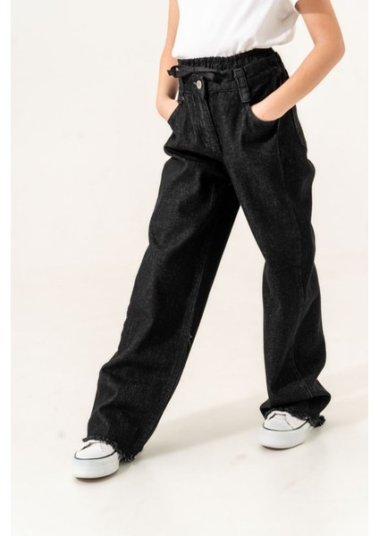 Çift Kemerli Kız Çocuk Kot Pantolon 2173 modelleri