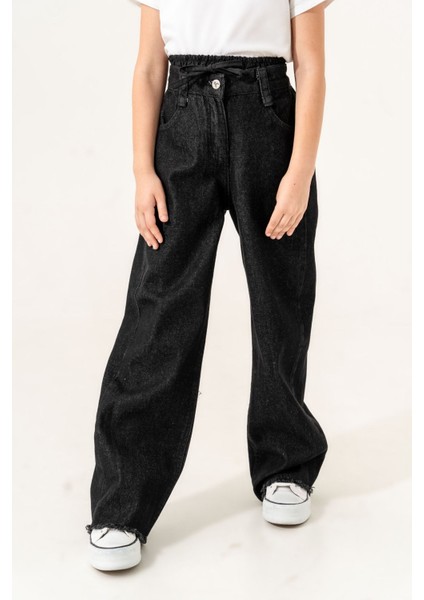 Çift Kemerli Kız Çocuk Kot Pantolon 2173 fırsatları