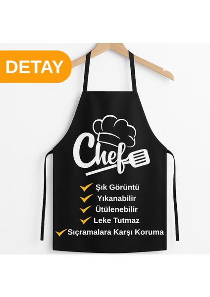 Mutfak Önlüğü Sıçramalara Dayanıklı Leke Tutmaz Yıkanabilir Chef Mutfak Önlüğü 55X65 cm fırsatları