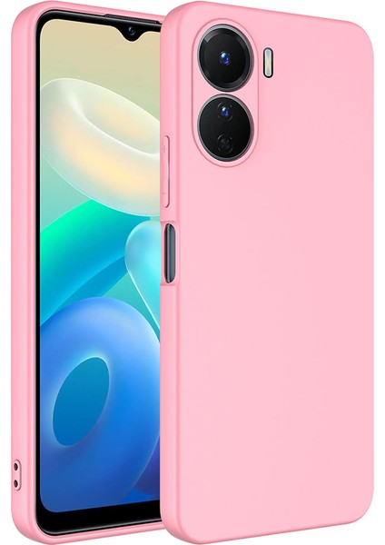 Vivo Y16 Kılıf Mkst Mara Laaakan Kapak-Pembe