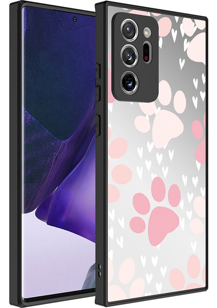 Galaxy Note 20 Ultra Kılıf Aynalı Desenli Kamera Korumalı Parlak Mkst Mirror Kapak-Pati