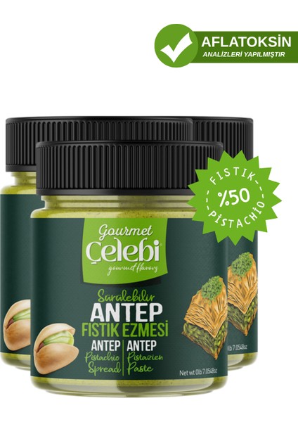 Sürülebilir Antep Fıstık Ezmesi 3'lü Paket - 200 gr x 3 Adet