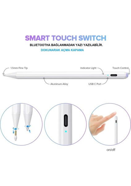 Mıknatıslı Stylus Kapasitif Dokunmatik Kalem Tüm Cihazlar Telefon ile Uyumlu Çizim Tasarım Tablet Kalemi fırsatları