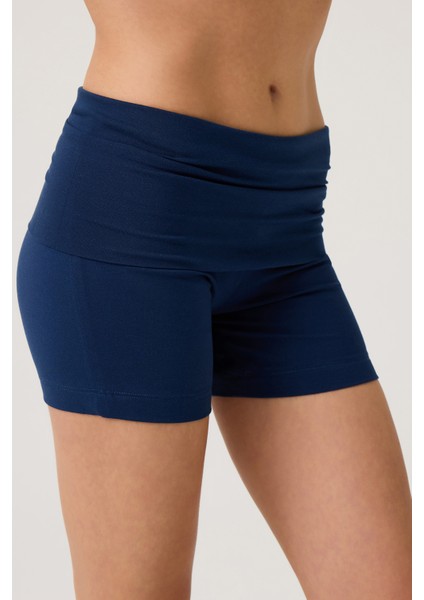 Lacivert Katlanabilir Bel Detaylı Şort Lounge Shorts indirimleri