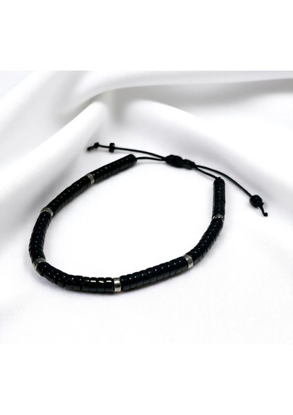 Doğal Siyah Oniks (Onix) Taşlı El Yapımı Bileklik | Ruh Dinginliği ve Enerji Dengeleyici Tasarım fırsatları