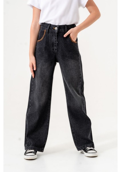 Kız Çocuk Çoban Dikişli Kot Pantolon 2164