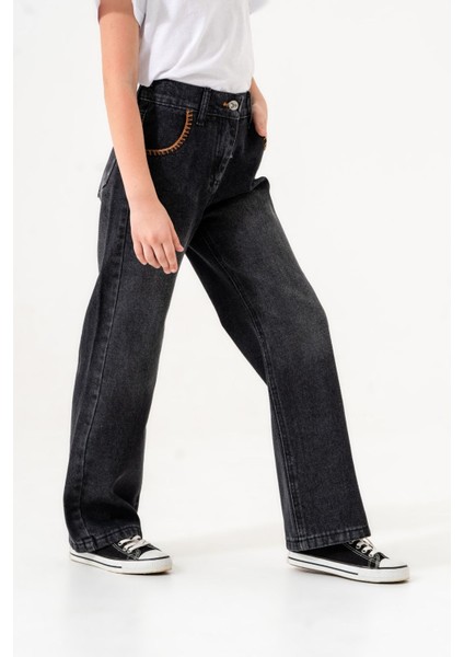 Kız Çocuk Çoban Dikişli Kot Pantolon 2164 modelleri