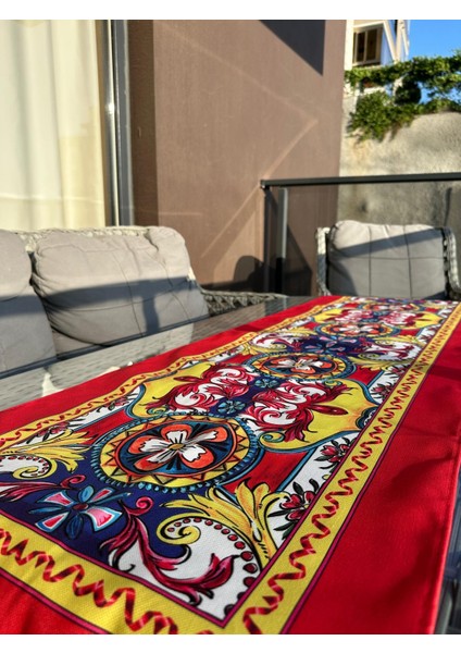 140X50 cm Leke Tutmaz Baskılı Milano Serisi Kırmızı Runner fiyatları
