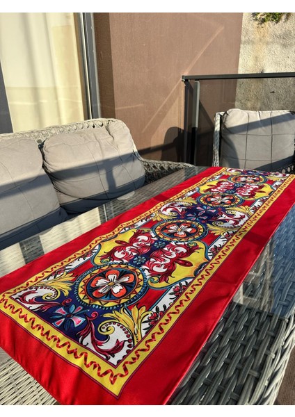 140X50 cm Leke Tutmaz Baskılı Milano Serisi Kırmızı Runner fırsatları