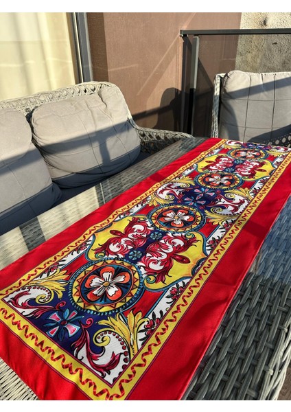 140X50 cm Leke Tutmaz Baskılı Milano Serisi Kırmızı Runner indirimleri