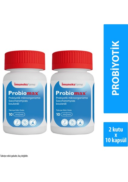 Farma Probiomax Probiyotik Mikroorganizma Içeren Kapsül Takviye Edici Gıda 10 Kapsül x 2 Adet