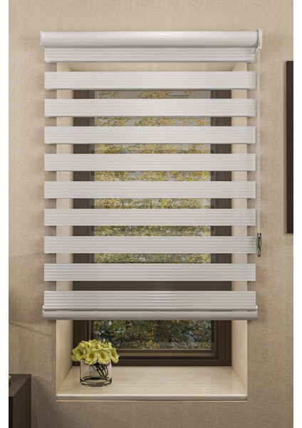 Zebra Beyaz Pliseli Düz Etek Dilimsiz Kolay Montaj Kumaş fiyatları