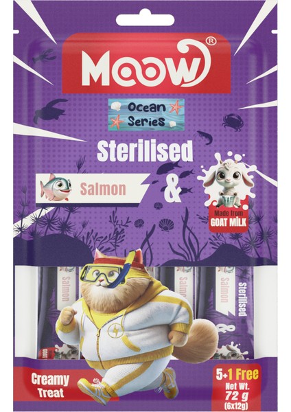 Somonlu Keçi Sütlü 12GR x 6'lı Sterilised Kedi Krema Ödülü