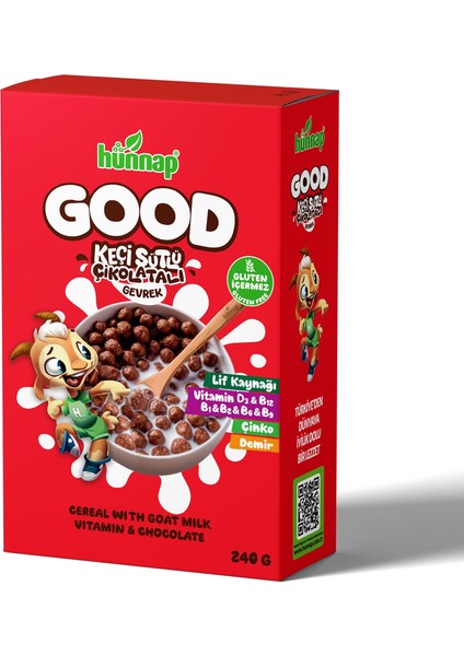 Good Keçi Sütlü Vitaminli Çikolatalı Gevrek 240 gr