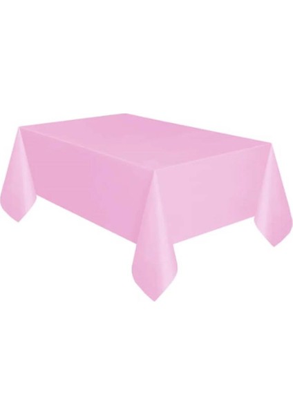 Plastik Naylon Su Geçirmez Parti Piknik Renkli Masa Örtüsü - 120X180 Cm. - Pembe - 1 Adet