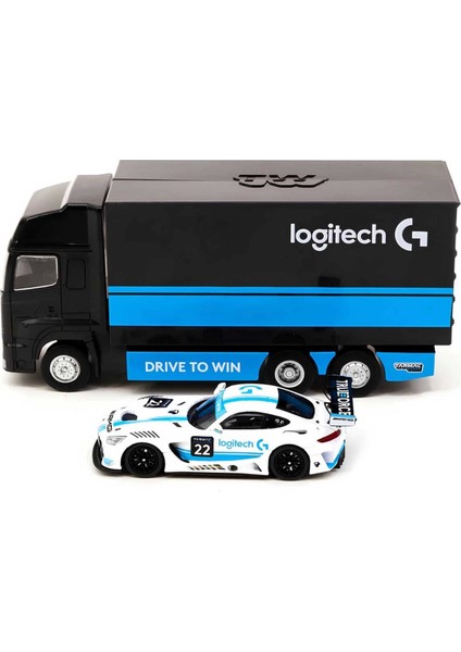 1:64 x Logitech Mercedes Amg Gt3 Logitech G Race With Plastic Truck Packaging modelleri