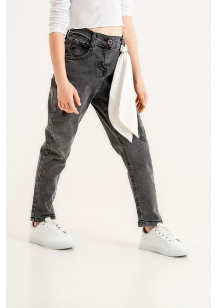 Kız Çocuk Kravat Aksesuarlı Kot Pantolon fırsatları