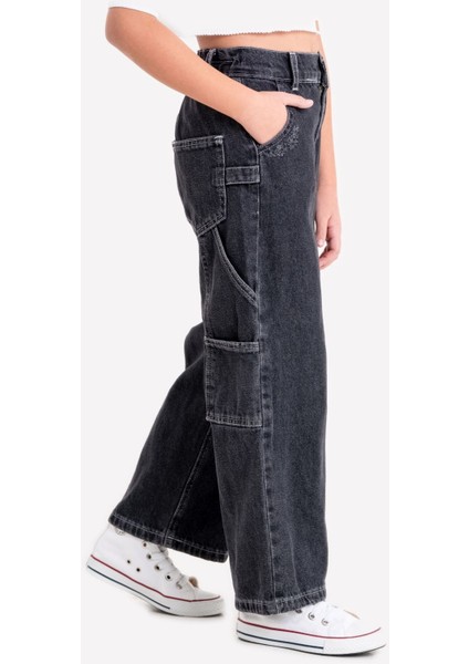 Kız Çocuk Geniş Boru Paça Kot Pantolon 2130
