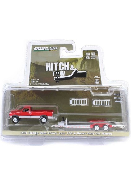 1/64 Hitch & Tow Series 31 - 1991 Dodge Ram Power Ram 250 With Heavy Duty Car Hauler fiyatları