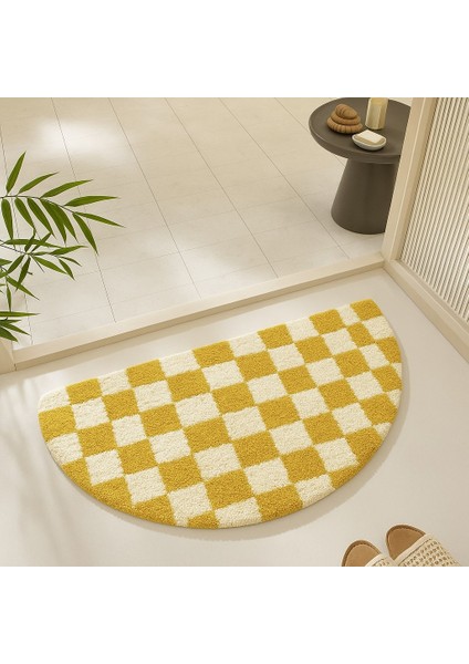 Dekoratif Ay Desenli Dama Kaymaz Taban Paspas Chessmoon Koleksiyonu