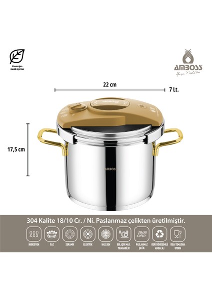 Diamond 18 Parça Paslanmaz Çelik Gold Çeyiz Seti Dia-6268