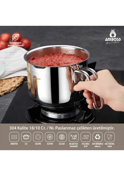 Saphire Long Paslanmaz Çelik Sütlük Sosluk 14 cm