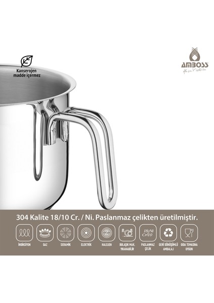 Saphire Long Paslanmaz Çelik Sütlük Sosluk 14 cm