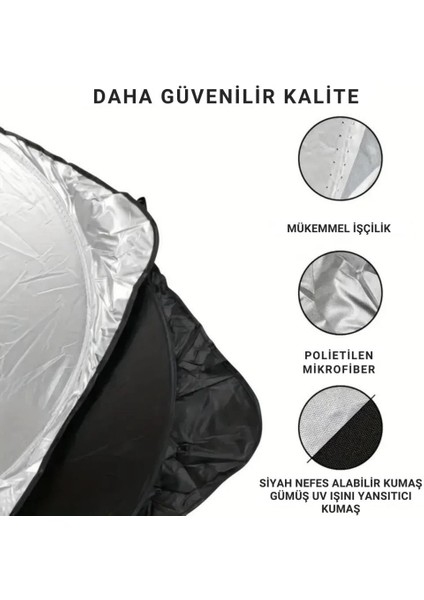 150X70 cm Universal Araç Içi Ön Cam Güneş Koruyucu Branda, Sedan, Suv ve Hatchback Uyumlu, Uv Engelleyici