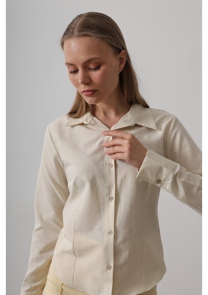 Basic Gömlek - Ekru modelleri