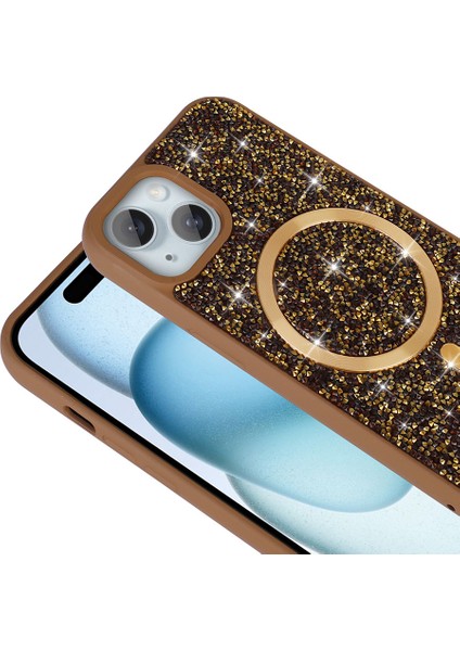 iPhone Uyumlu 13 Kılıf Pırlanta Tasarımlı M-Safe Şarj Özellikli Zore Mozaik Silikon Kapak indirimleri