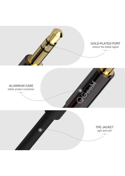 QG-AU04 3.5mm Aux Audio Kablo 5m fırsatları