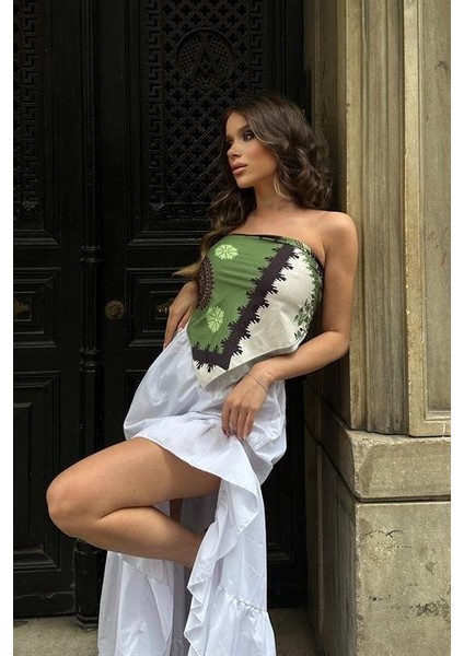 Audrey Fıfrlı Yırtmaç Detay Etek 4037
