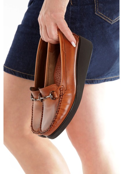 Taap Taba Renk Hakiki Deri Anatomik Cırt Cırtlı Hafif Rahat Genç Anne Ayakkabısı