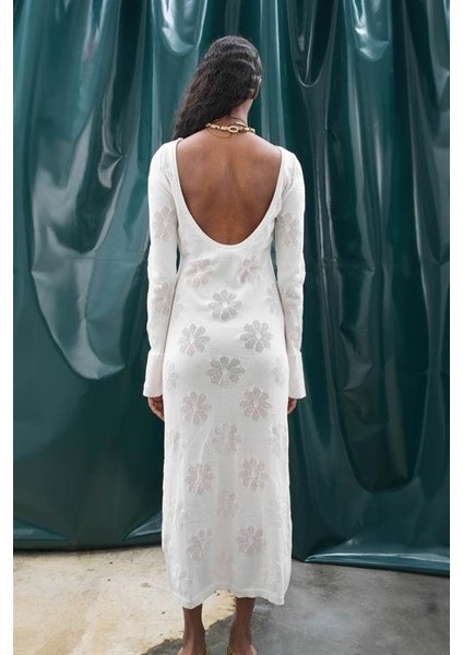 Belen Çiçek Desenli Maxi Boy Elbise 2793