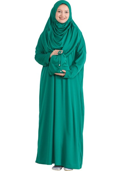 Keseli Namaz Elbisesi Eşarp ve Tesbih Hazır Tesettür Giyim Türban Müslüman Giysi Takım modelleri