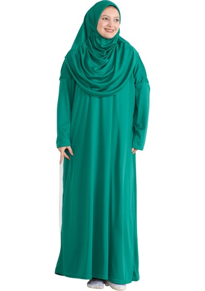 Keseli Namaz Elbisesi Eşarp ve Tesbih Hazır Tesettür Giyim Türban Müslüman Giysi Takım